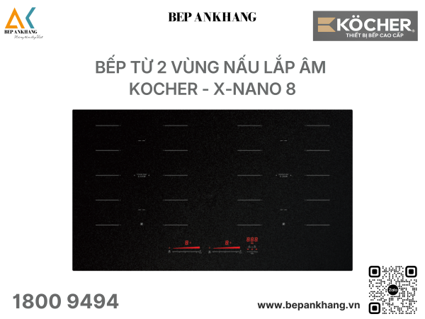 Bếp Từ 2 vùng nấu lắp âm Kocher - X-NANO 8 - Made in Germany